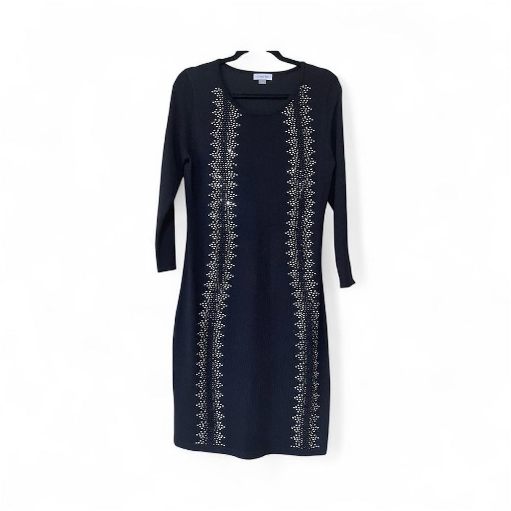 Calvin Klein Black Dress with Silver Detailing
